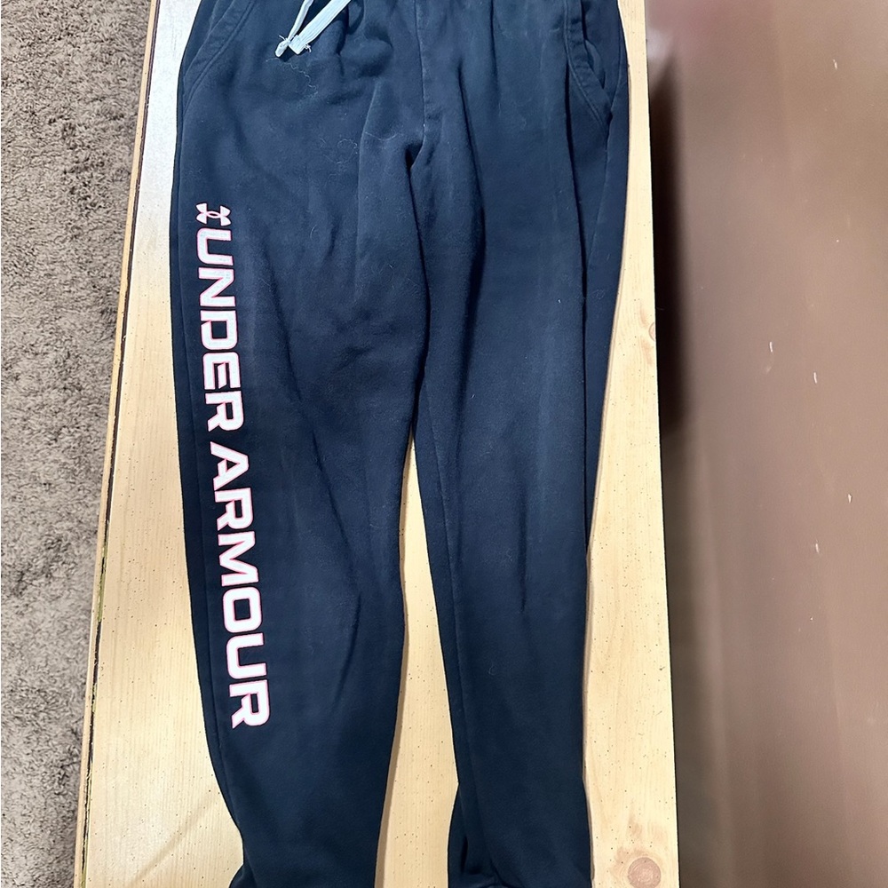 Under Armour Black Joggers with Pink Side Logo